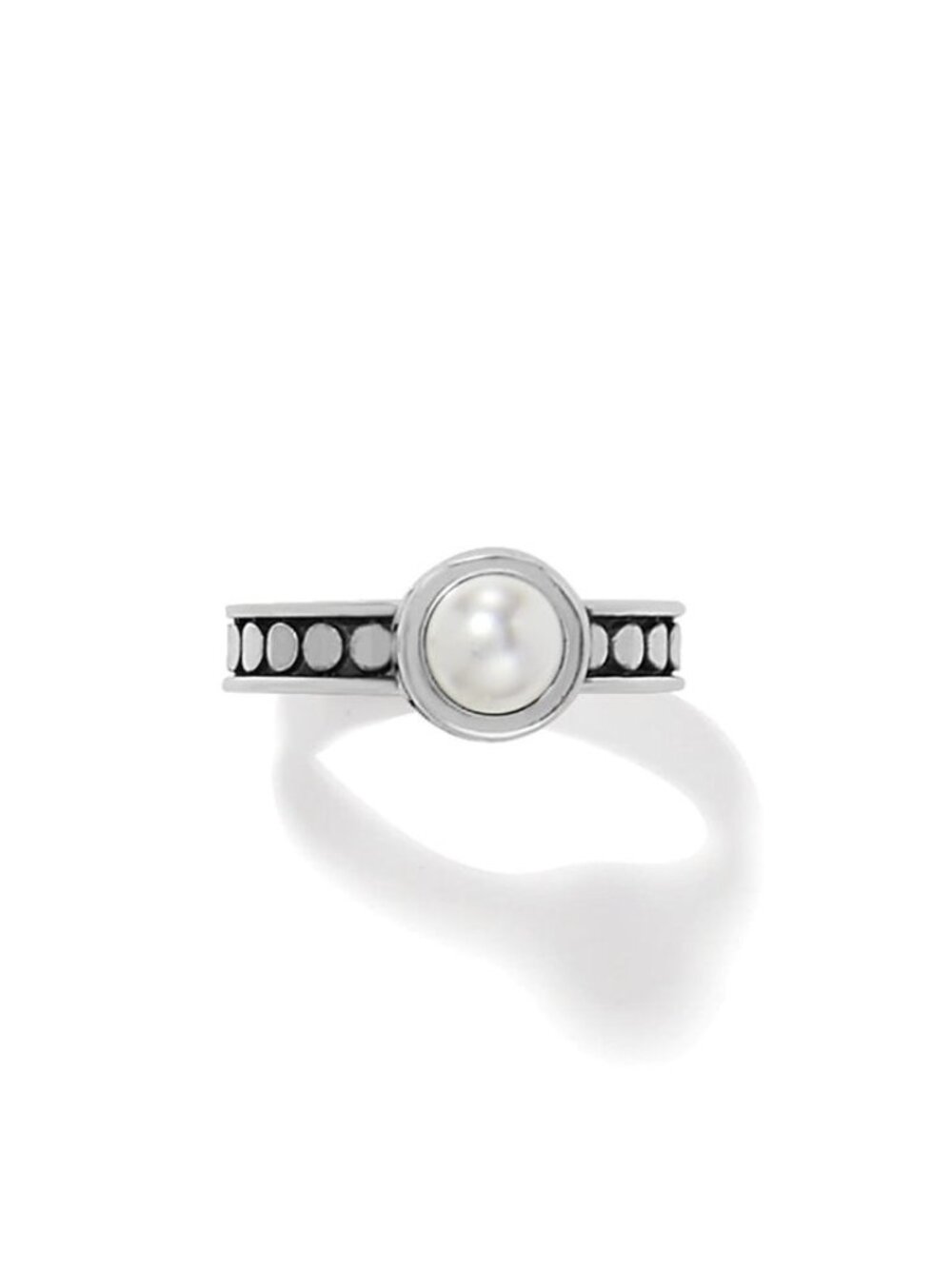 Brighton Pebble Dot Pearl Slim Band Ring  $62 Style J63123  NWT  size 7